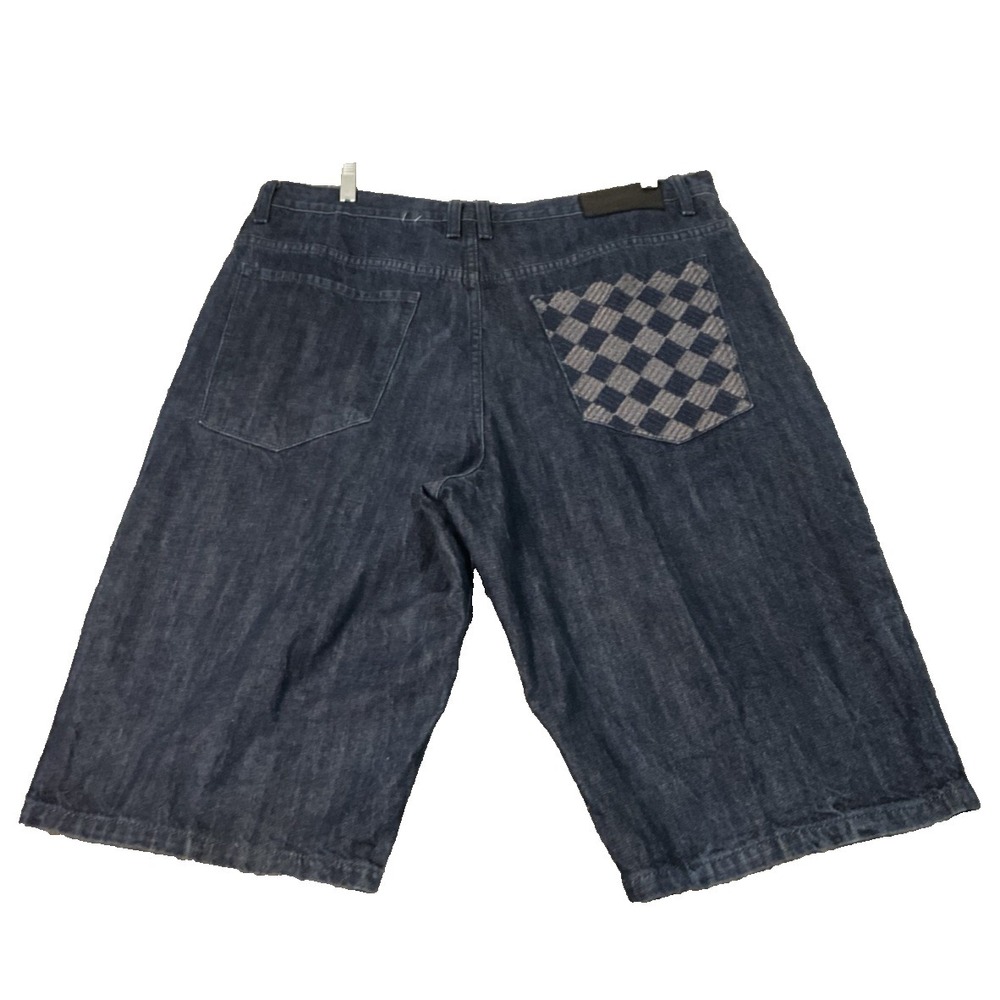 VTG Sean John Jean Shorts Jorts 38W‎ Dark Wide Leg Embroidered Baggy Hip Hop Y2K